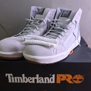 Timberland PRO Men's Light Gray High-Top  Safety Toe Work Shoes